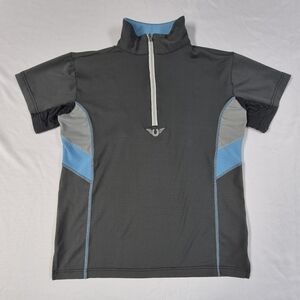 TuffRider Equestrian Ladies XS Neon Ventilated Mock Zip Short Sleeve Polo